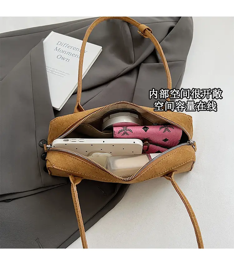 New Suede Shoulder Bag for Women Retro Commuter Design — feature 7