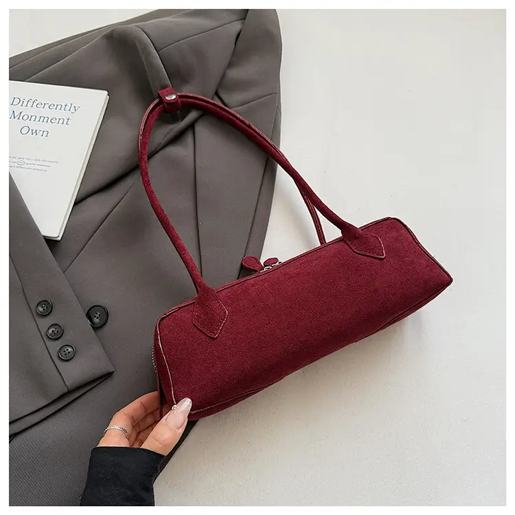 New Suede Shoulder Bag for Women Retro Commuter Design - Image 2
