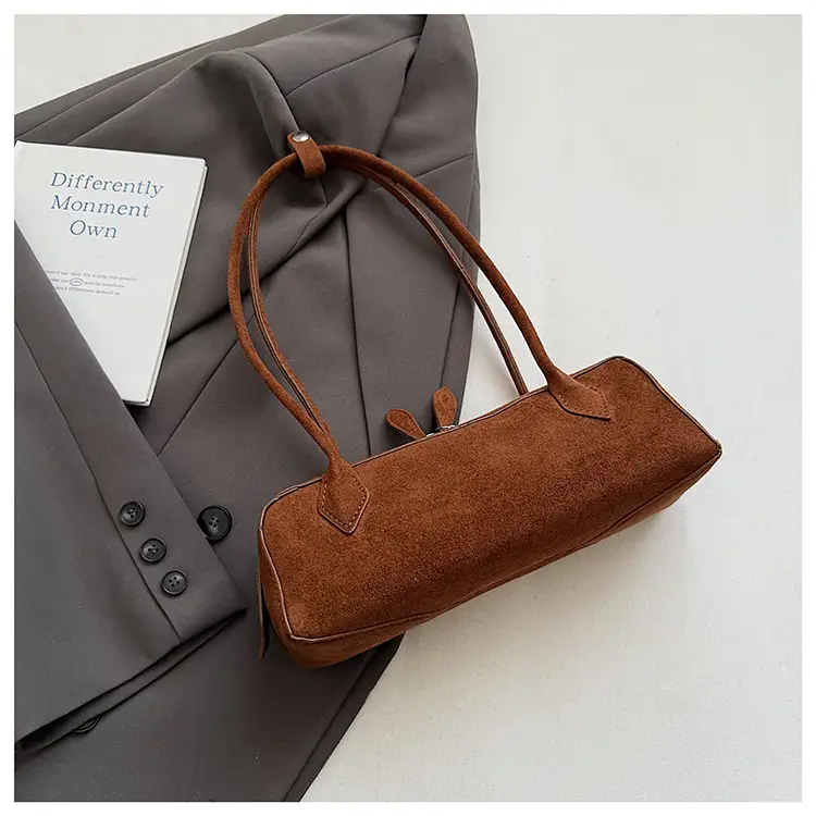 New Suede Shoulder Bag for Women Retro Commuter Design - Image 3