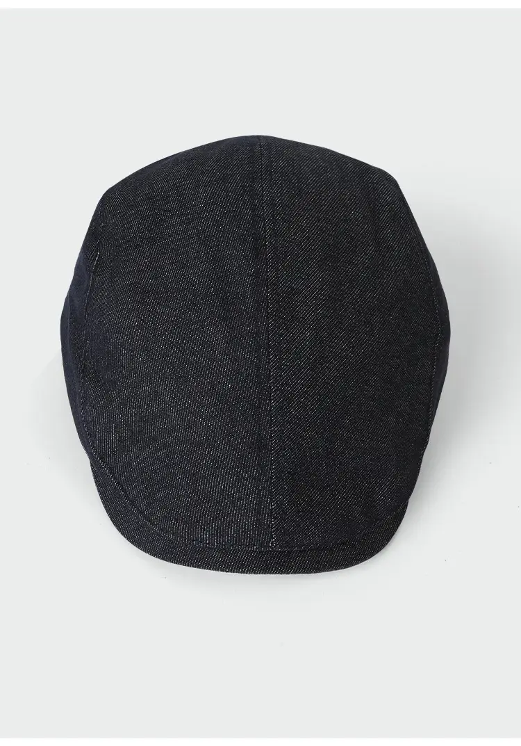 Men Retro Wash Denim Cap Forward Duck-Tongue Beret — feature 7