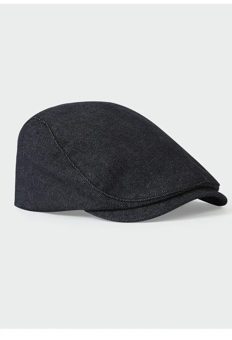 Men Retro Wash Denim Cap Forward Duck-Tongue Beret — feature 8