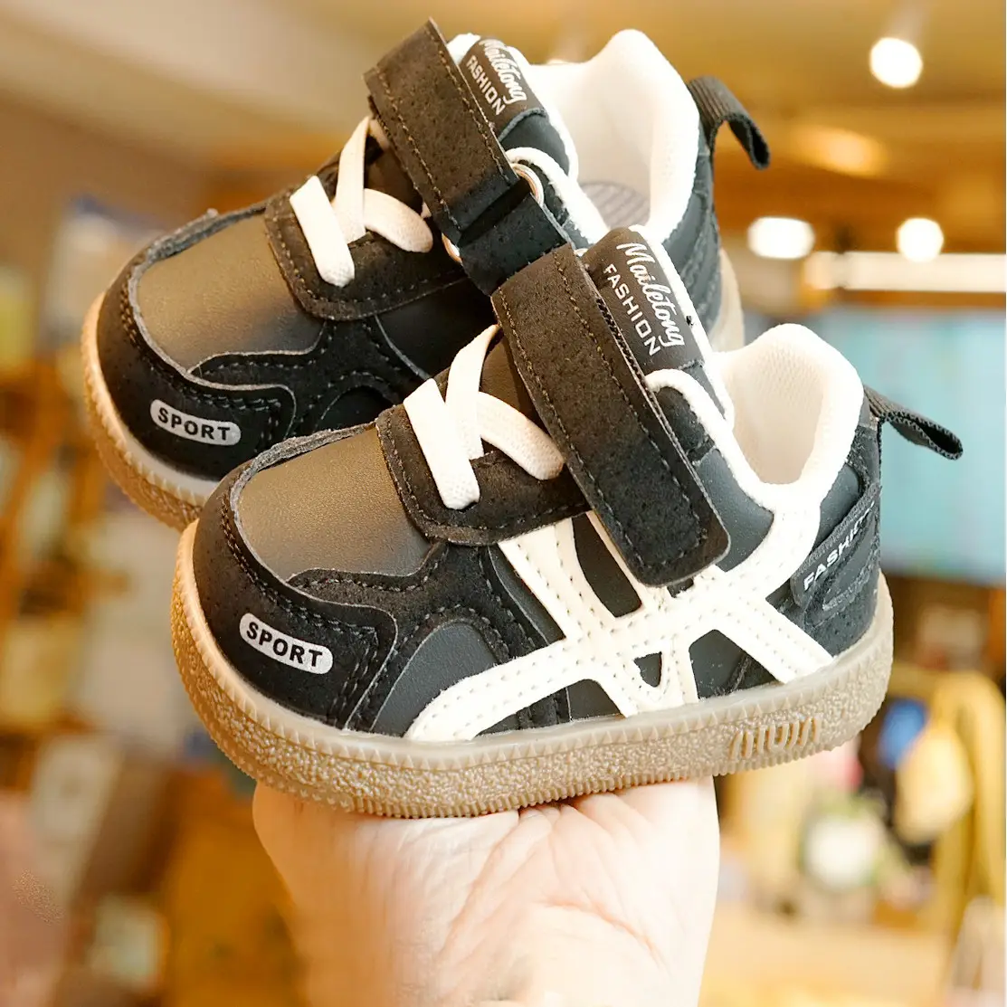 Toddler Shoes Black White New 1-2Yrs Non-Slip