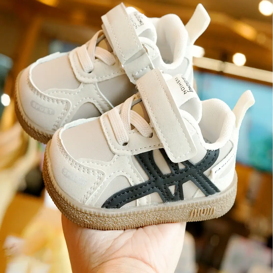 Toddler Shoes Black White New 1-2Yrs Non-Slip