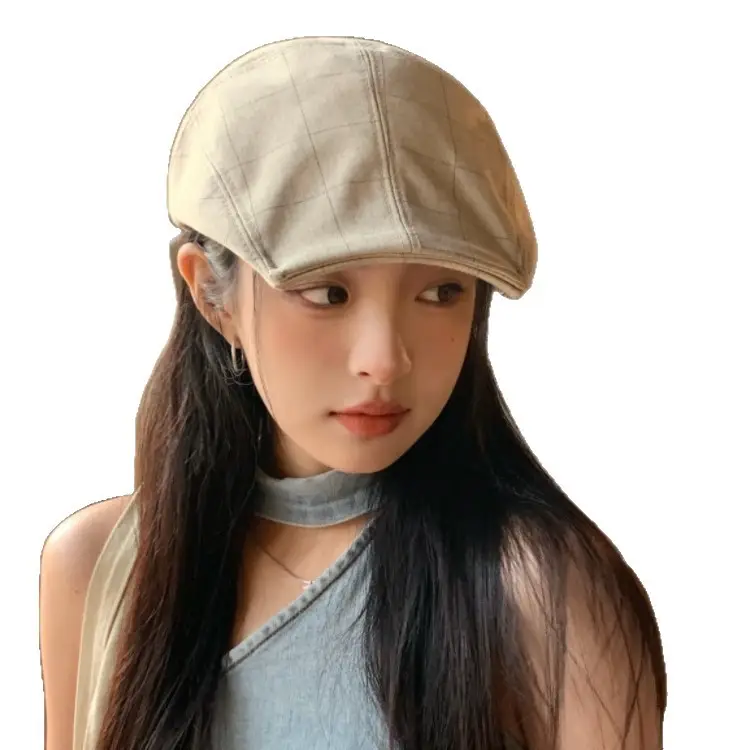 Women's Thin Breathable Artistic Beret Hat with Square Brim - Image 8