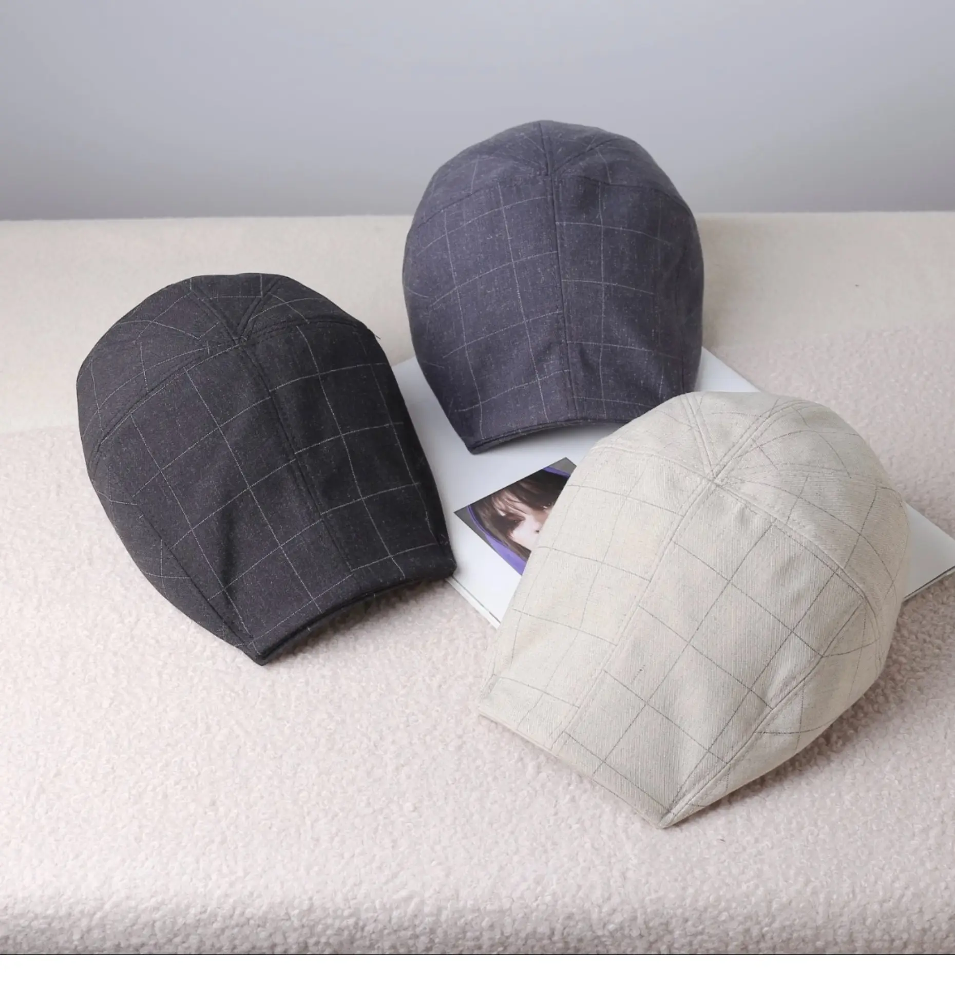 Women's Thin Breathable Artistic Beret Hat with Square Brim — feature 14