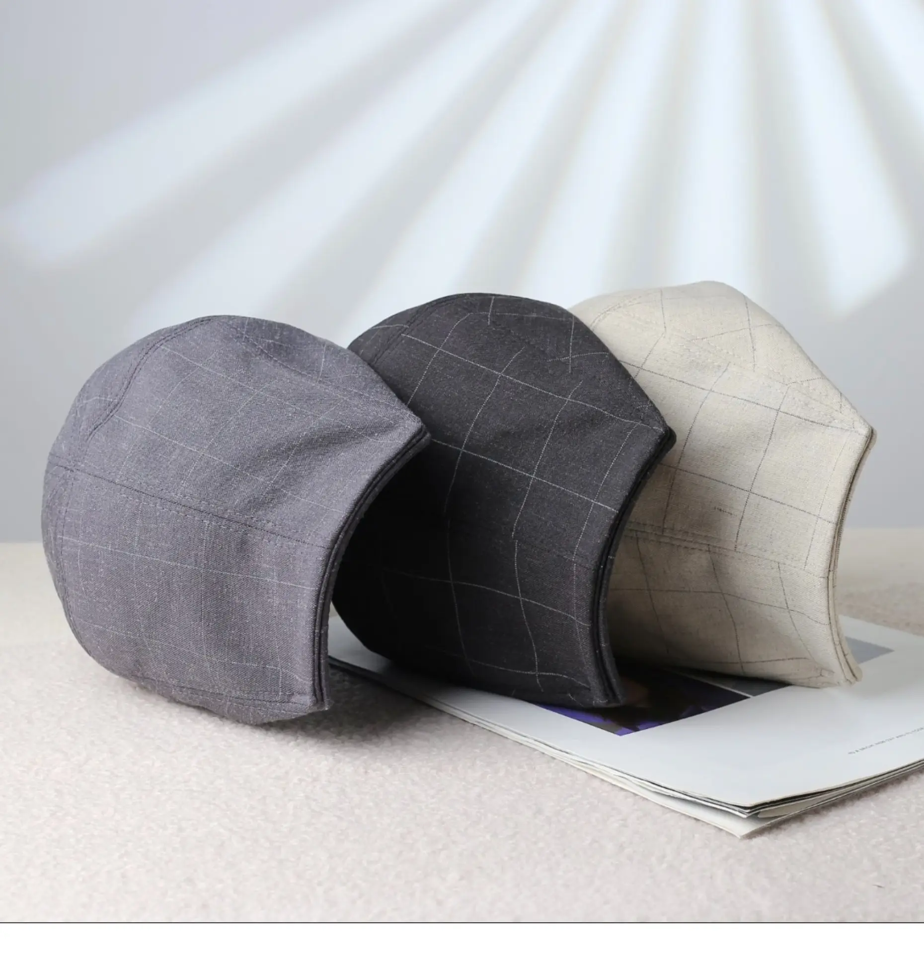 Women's Thin Breathable Artistic Beret Hat with Square Brim — feature 15
