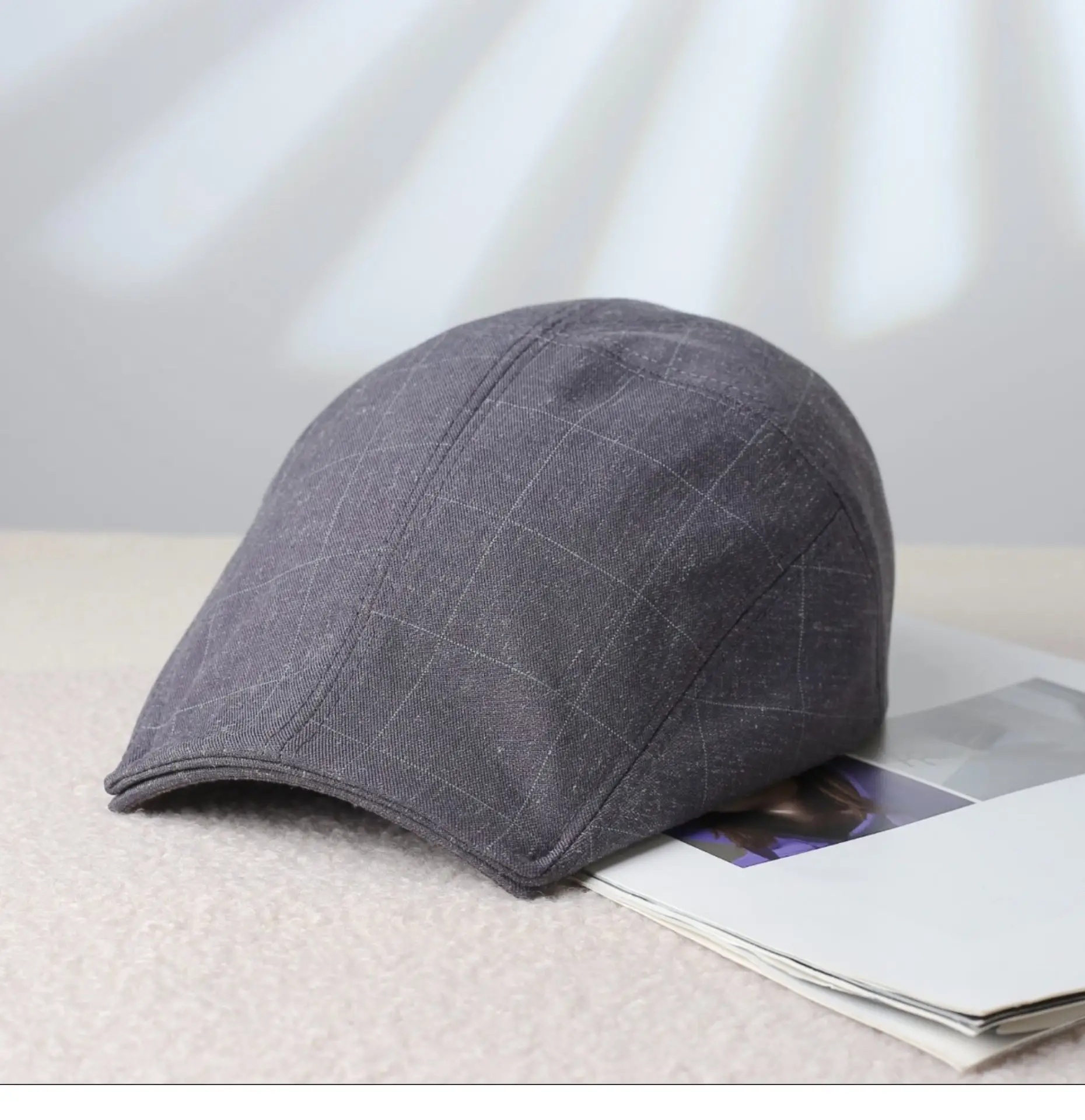Women's Thin Breathable Artistic Beret Hat with Square Brim — feature 17