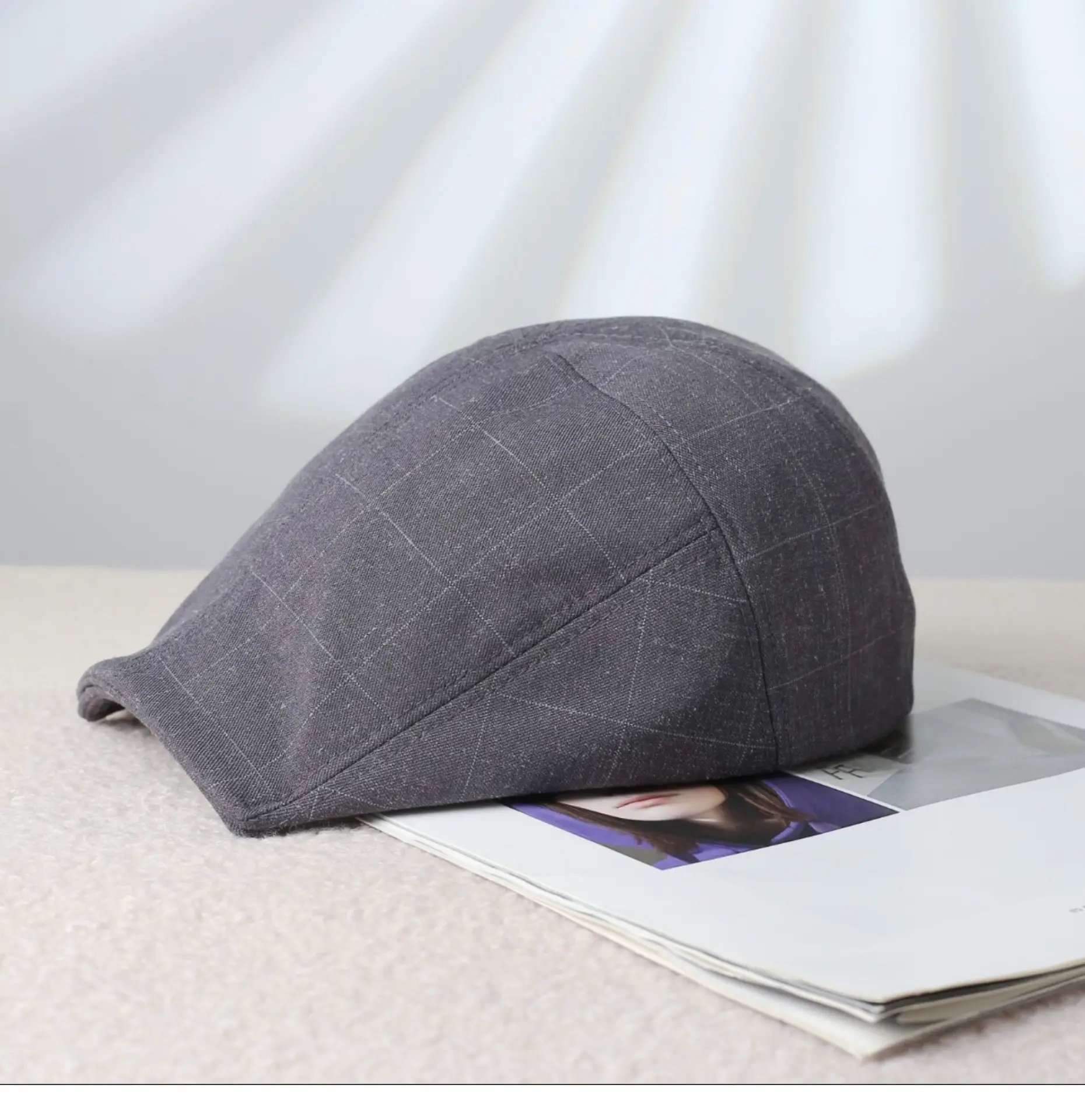 Women's Thin Breathable Artistic Beret Hat with Square Brim — feature 19