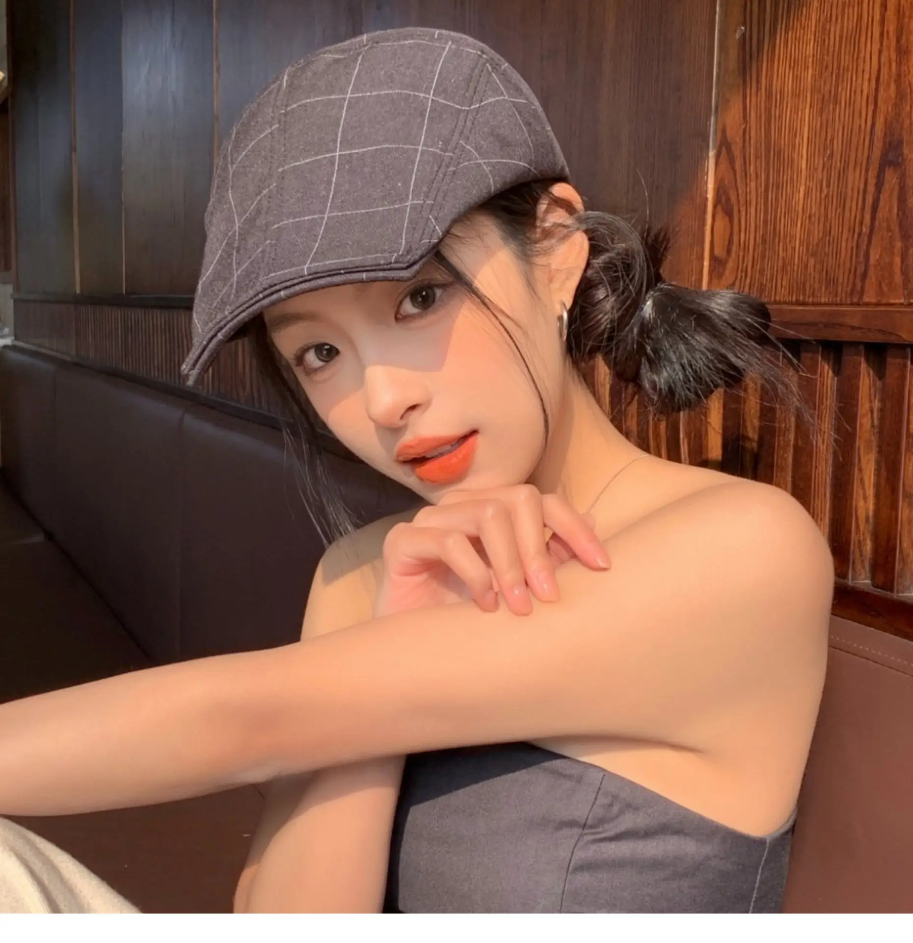 Women's Thin Breathable Artistic Beret Hat with Square Brim — feature 5