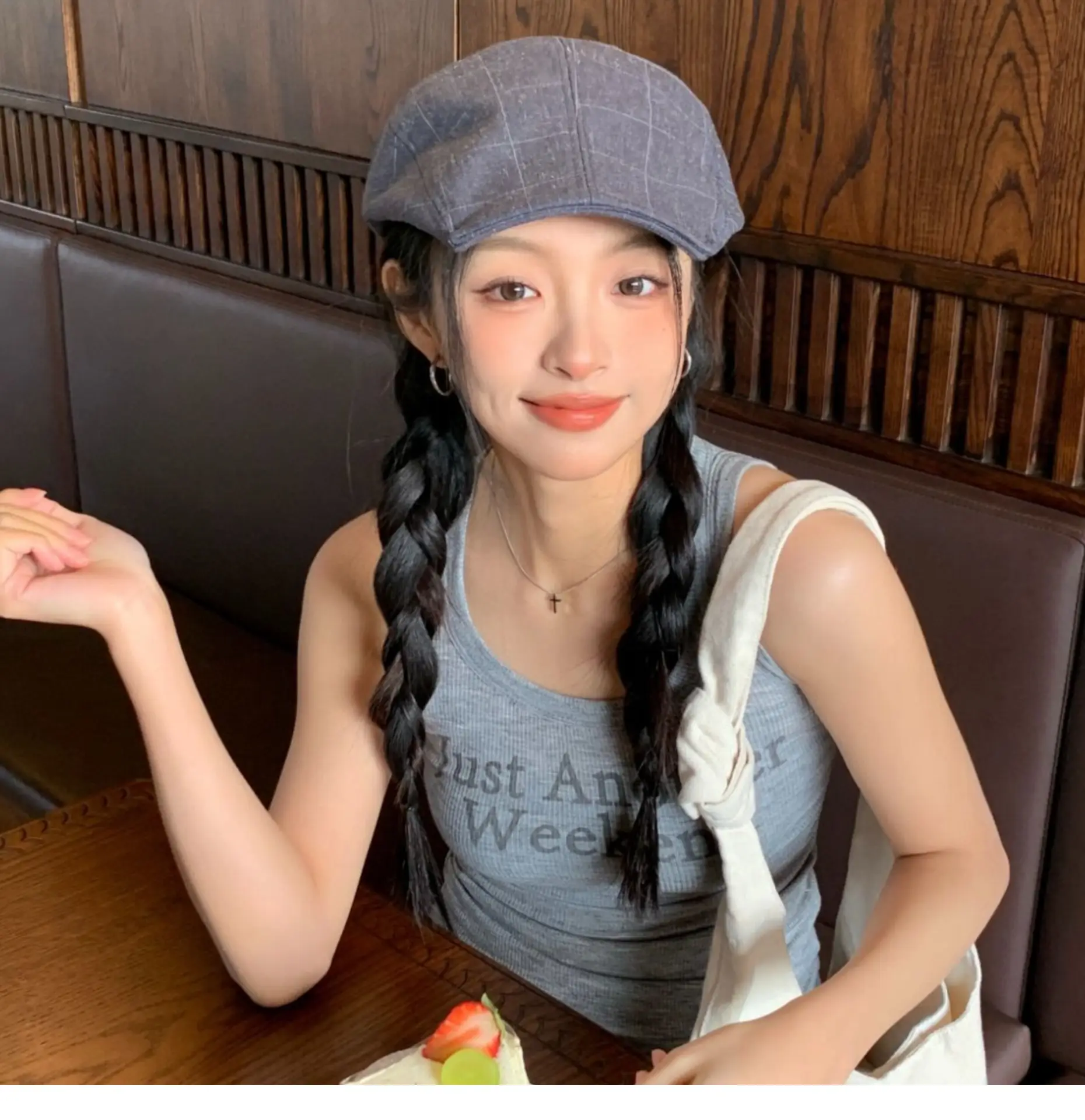 Women's Thin Breathable Artistic Beret Hat with Square Brim — feature 7