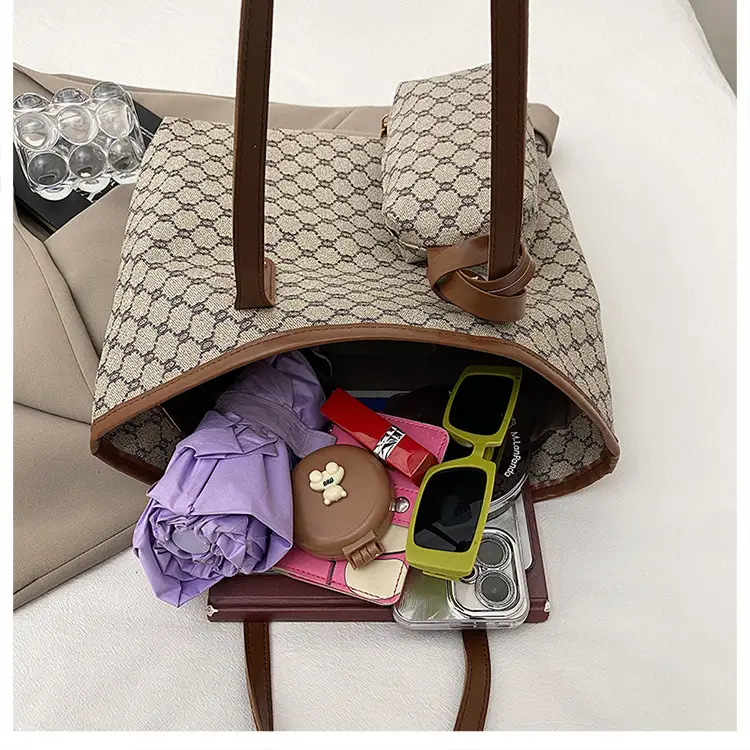 Retro Brown Monogram Shoulder Bag for Women 2026 — feature 50