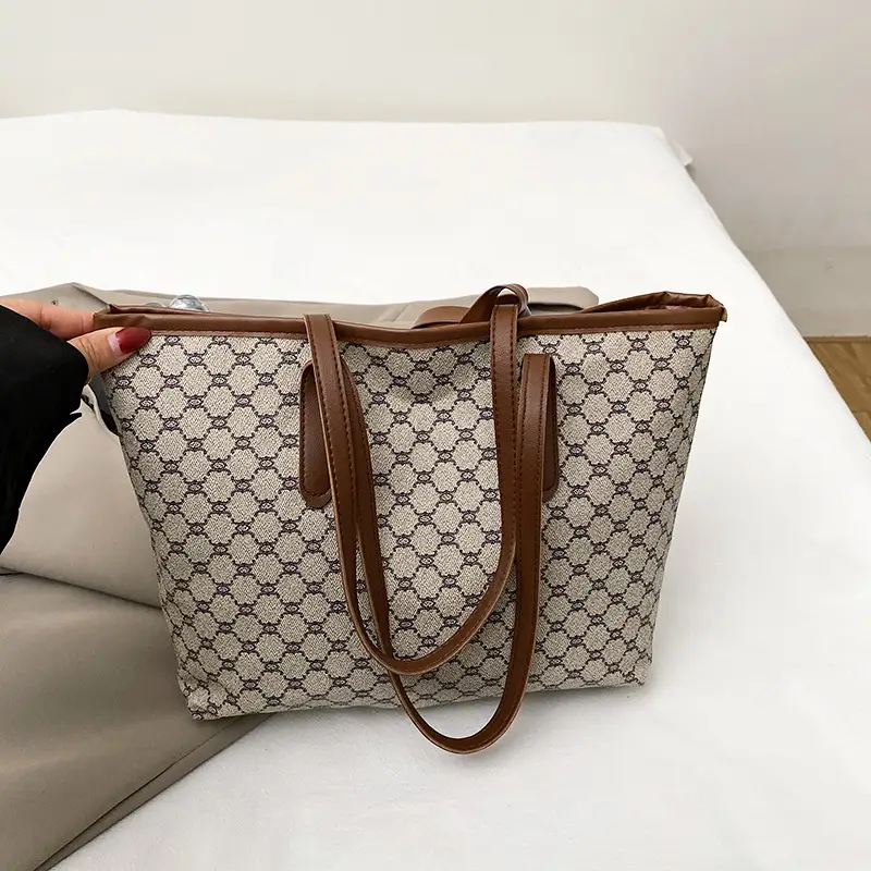 Retro Brown Monogram Shoulder Bag for Women 2026 - Image 3