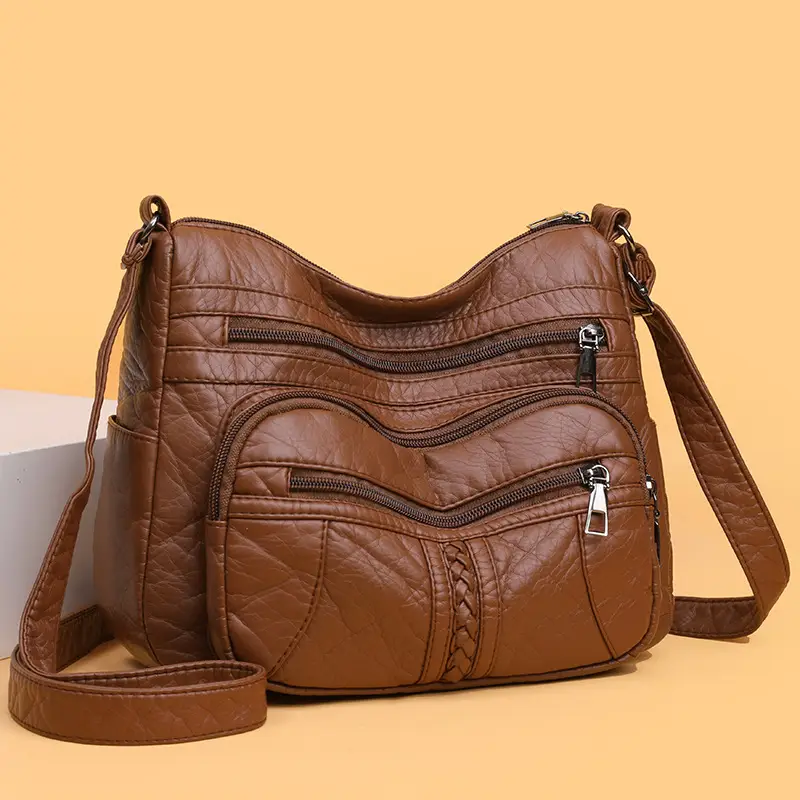 Retro Elegant Brown Quilted Shoulder Crossbody Bag for Women - Image 4