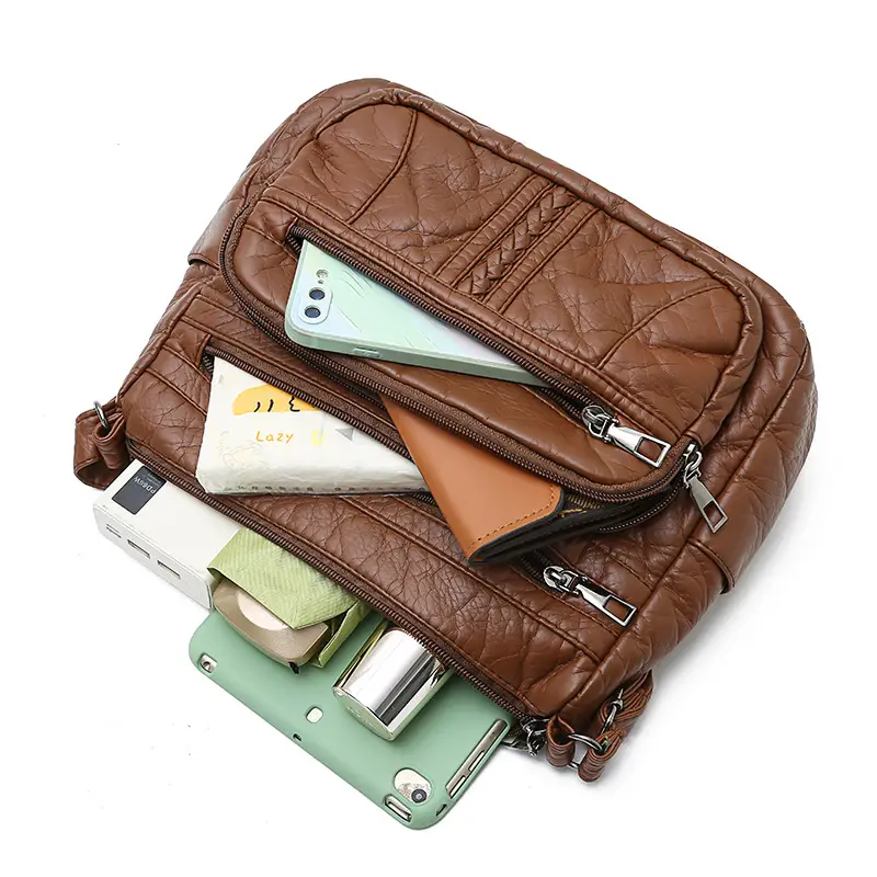 Retro Elegant Brown Quilted Shoulder Crossbody Bag for Women - Image 8