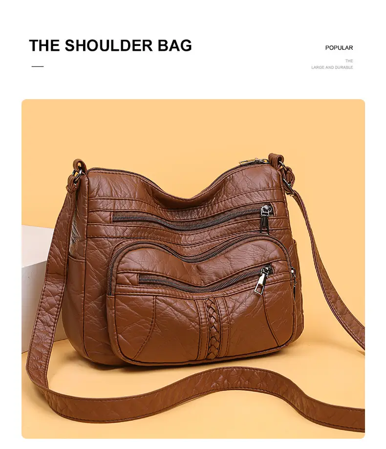 Retro Elegant Brown Quilted Shoulder Crossbody Bag for Women — feature 10