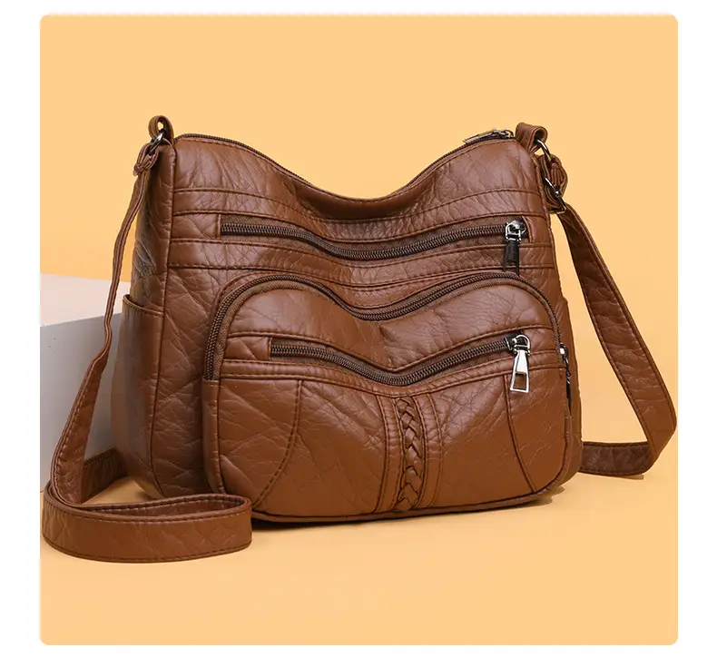 Retro Elegant Brown Quilted Shoulder Crossbody Bag for Women — feature 13