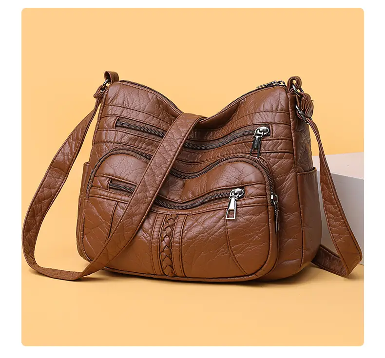 Retro Elegant Brown Quilted Shoulder Crossbody Bag for Women — feature 16