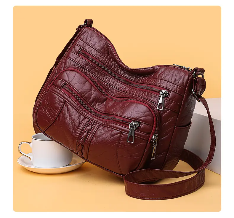 Retro Elegant Brown Quilted Shoulder Crossbody Bag for Women — feature 19