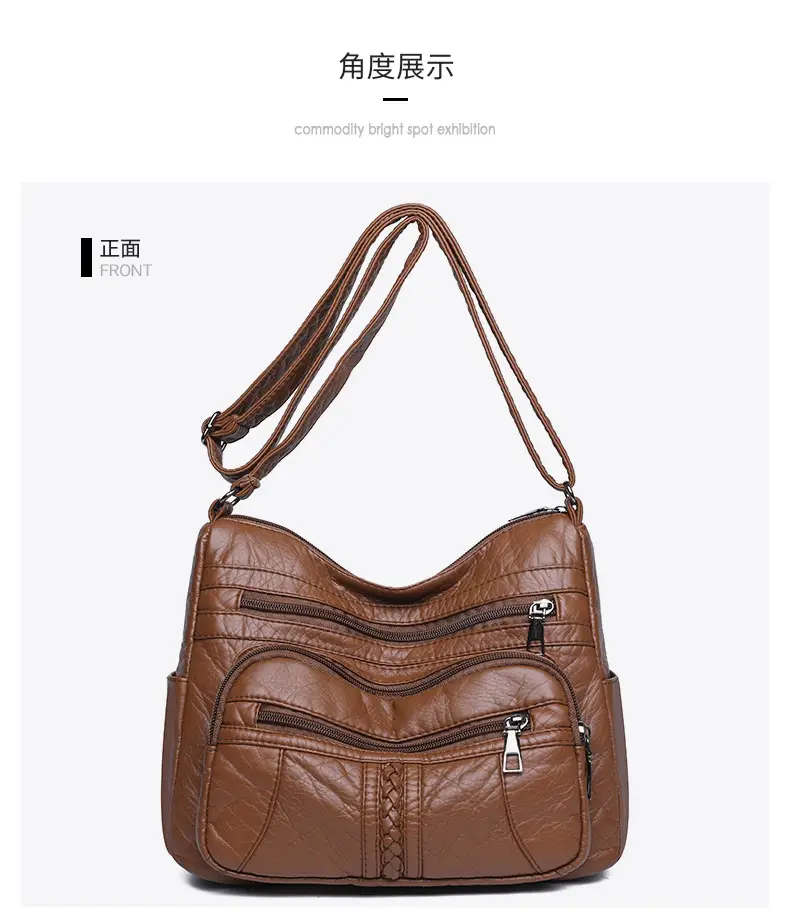 Retro Elegant Brown Quilted Shoulder Crossbody Bag for Women — feature 29