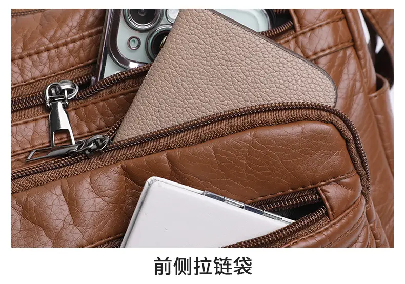 Retro Elegant Brown Quilted Shoulder Crossbody Bag for Women — feature 38