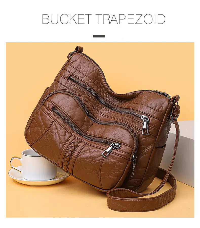 Retro Elegant Brown Quilted Shoulder Crossbody Bag for Women — feature 4