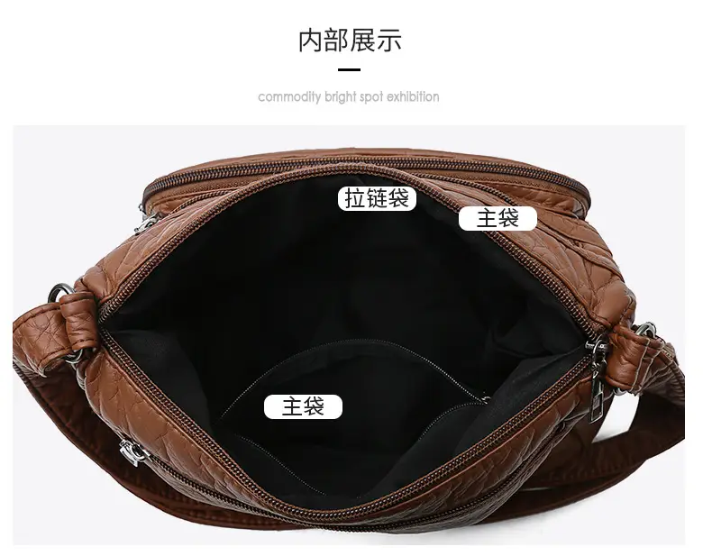 Retro Elegant Brown Quilted Shoulder Crossbody Bag for Women — feature 41