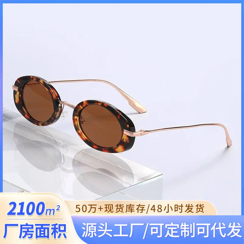 High-End Retro Sunglasses with Gold Frames - Image 9