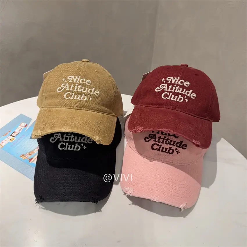 Women Washed Soft Baseball Cap with Letter Embroidery, Maroon & Burgundy - Image 10