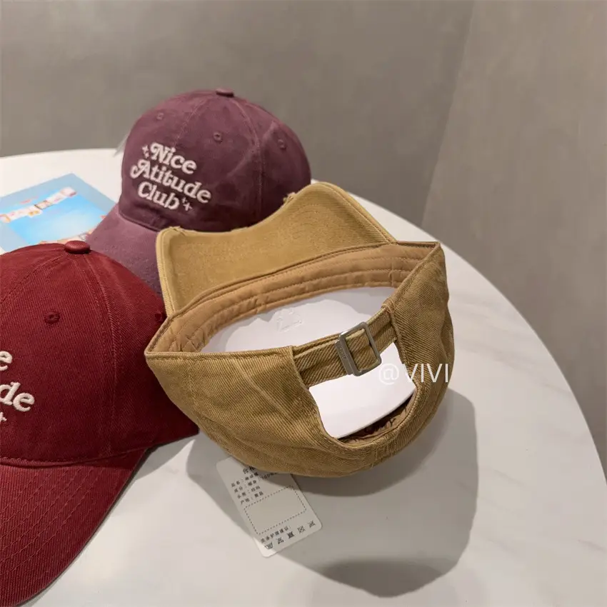 Women Washed Soft Baseball Cap with Letter Embroidery, Maroon & Burgundy — feature 13