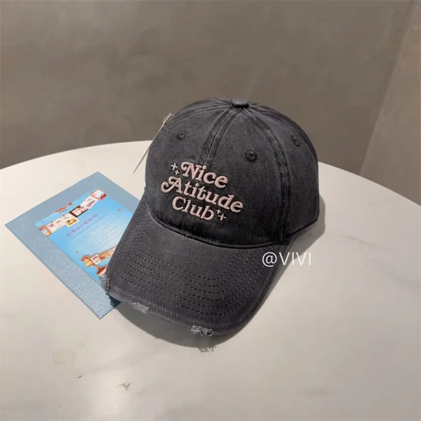 Women Washed Soft Baseball Cap with Letter Embroidery, Maroon & Burgundy - Image 5
