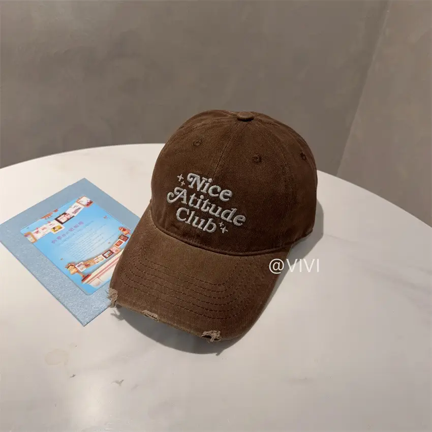 Women Washed Soft Baseball Cap with Letter Embroidery, Maroon & Burgundy - Image 6
