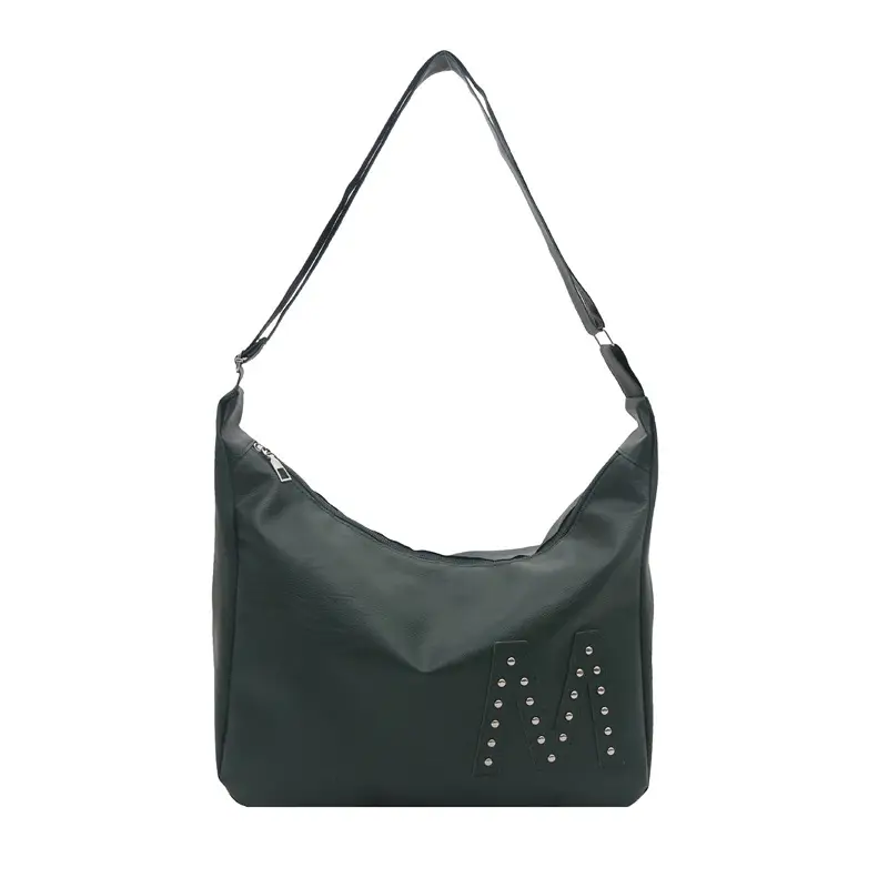 Brown Rivet Shoulder Bag Large Capacity Women - Image 9