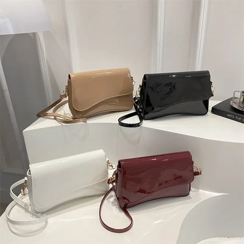 White Glossy Square Shoulder Bag for Women 2025 - Image 8