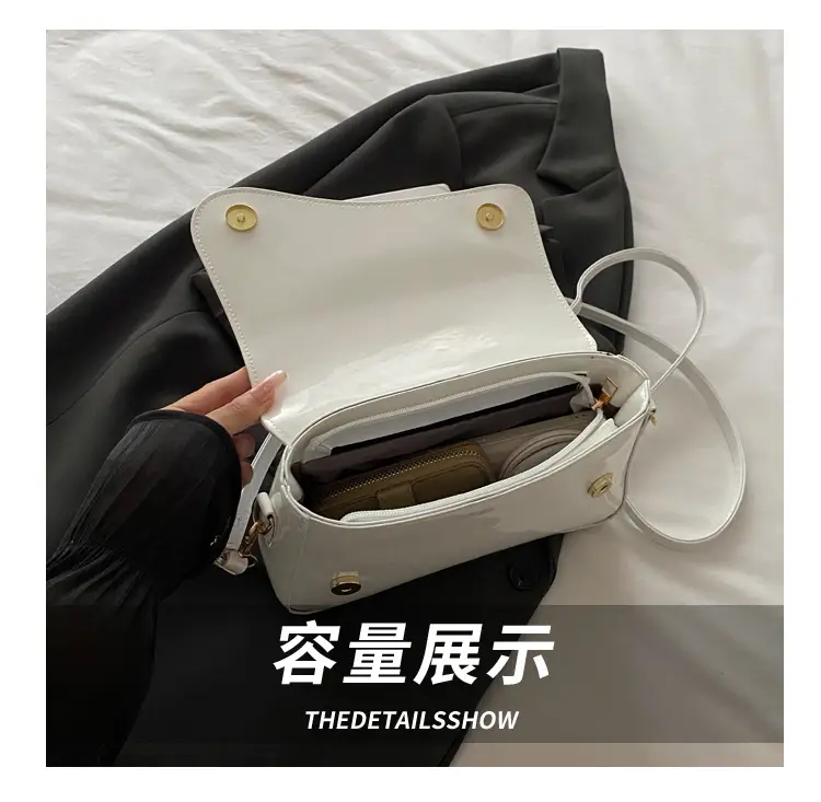 White Glossy Square Shoulder Bag for Women 2025 — feature 6