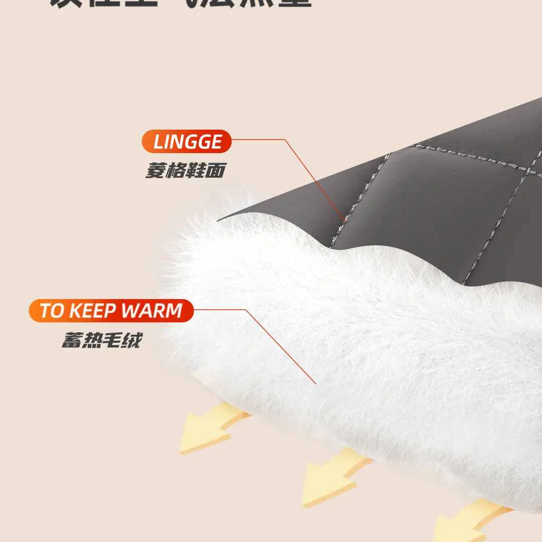 Bear Cotton Shoes Men's Indoor Home Non-Slip Warm Couple Home Bag Heel Soft Sole Winter Wool Slippers for Women — feature 13