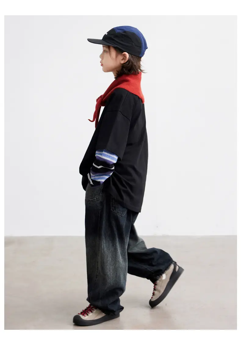 Boys Printed Striped Sweatshirt Set Black Spring Autumn 2026 — feature 20