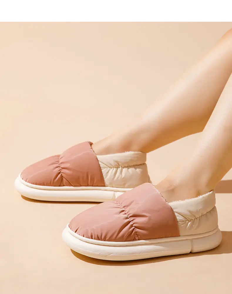 Cotton Slippers for Men and Women, Home Shoes, down Cloth Waterproof Bags and Outer Wear, Thick-Soled Indoor Slippers, Cold-Resistant and Warm Cotton Slippers — feature 14