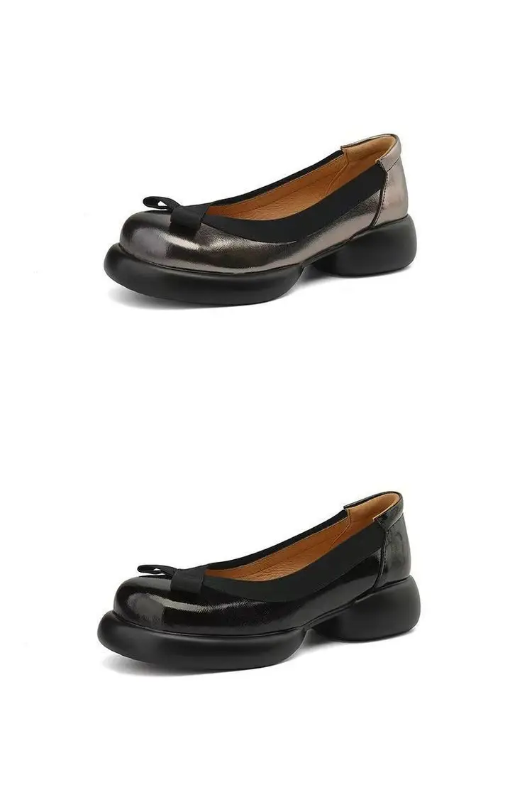 Fashion Round-Toe Thick-Soled Mary Jane Women's Shoes 2025 Autumn New Slip-On Middle-Aged Women's Versatile Small Leather Shoes — feature 6