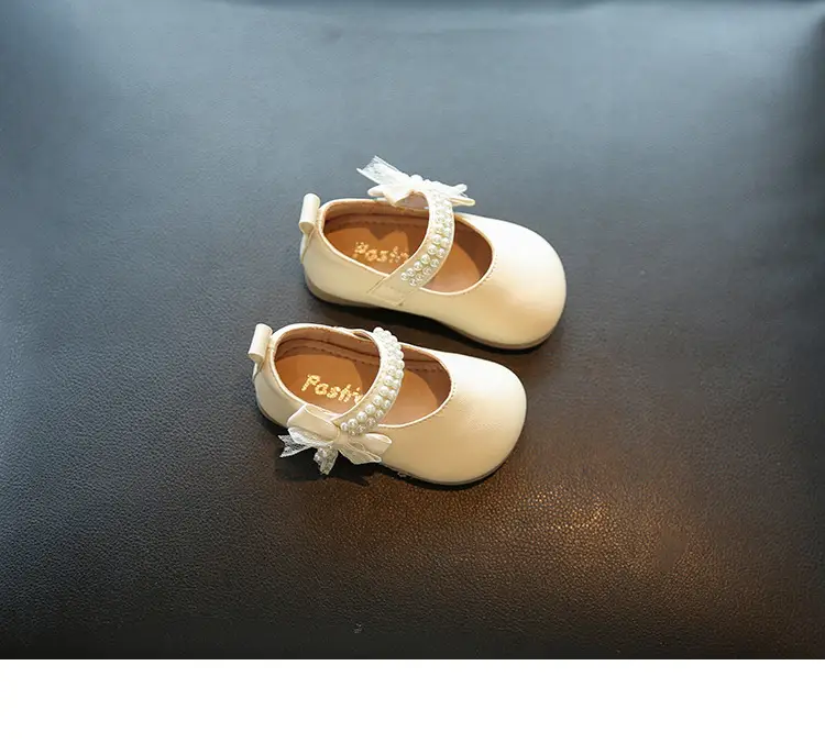 Baby Princess Bow Square Mouth Shoes Silver Non-Slip Sole — feature 10