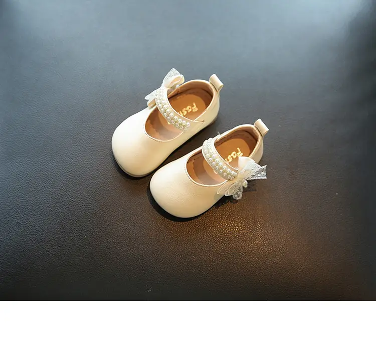 Baby Princess Bow Square Mouth Shoes Silver Non-Slip Sole — feature 9