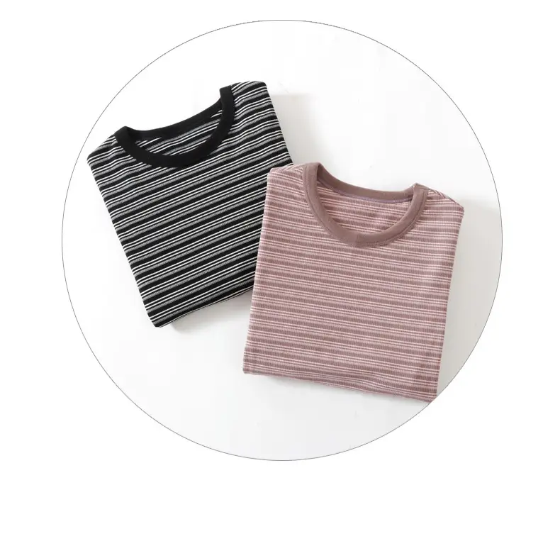 Children Striped Long Sleeve T-Shirt Family Style Warm Cotton — feature 17