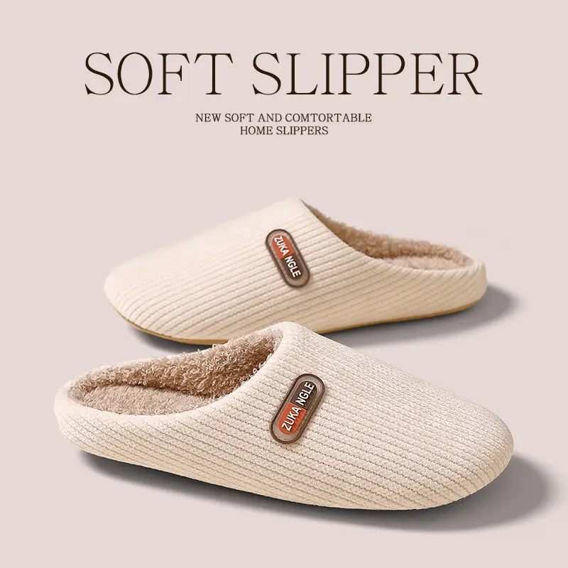 Indoor Silent Cotton Slippers for Women, Winter Non-Slip Soles, 2025 New Model, Indoor Home Plush Warm Slippers for Men - Image 5