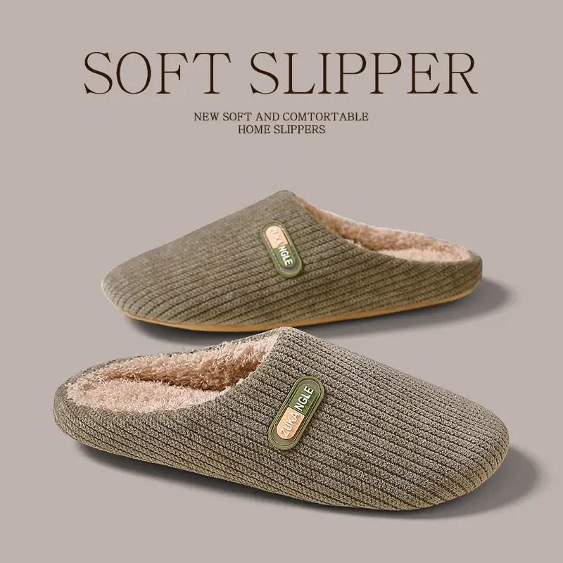 Indoor Silent Cotton Slippers for Women, Winter Non-Slip Soles, 2025 New Model, Indoor Home Plush Warm Slippers for Men - Image 7