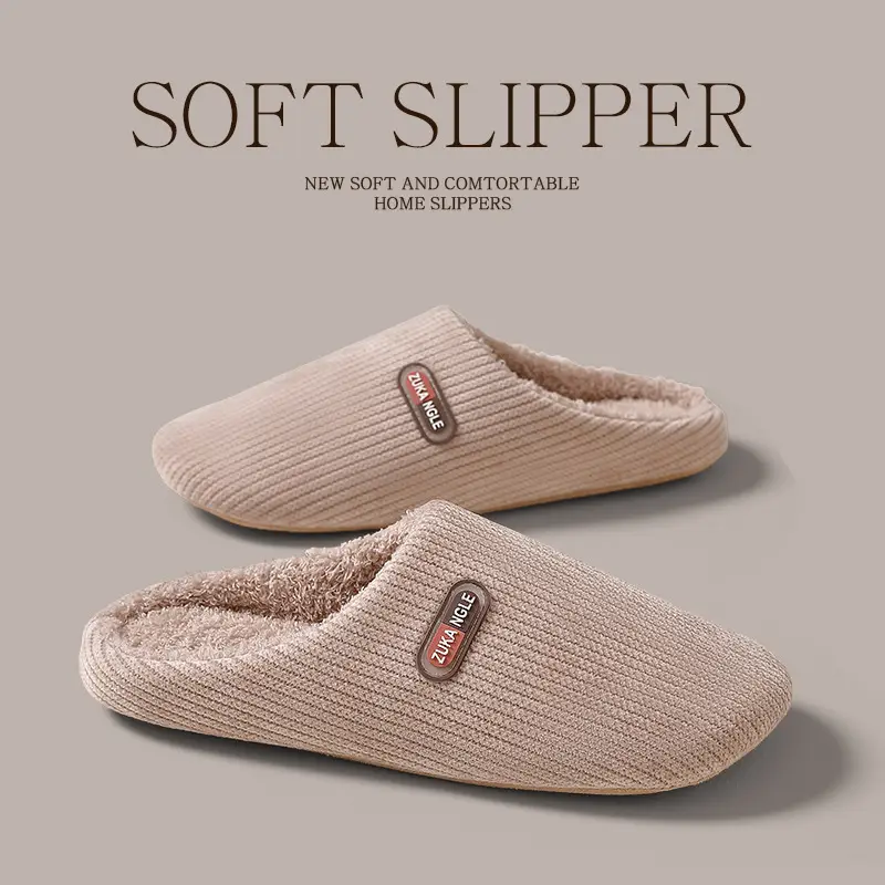 Indoor Silent Cotton Slippers for Women, Winter Non-Slip Soles, 2025 New Model, Indoor Home Plush Warm Slippers for Men - Image 8