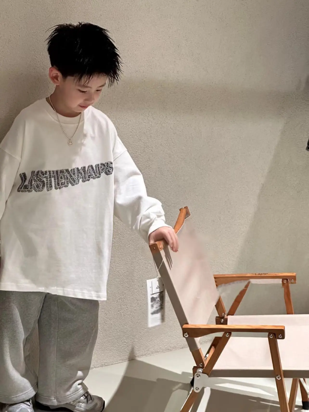Boys Long Sleeve White T-Shirt Spring Autumn 2026 - Image 5