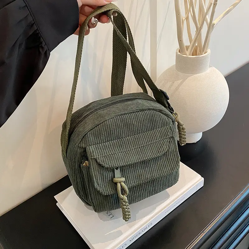 Corduroy 2025 Autum Pure Color Ins Bag Female - Image 6