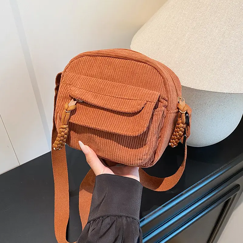 Corduroy 2025 Autum Pure Color Ins Bag Female - Image 7