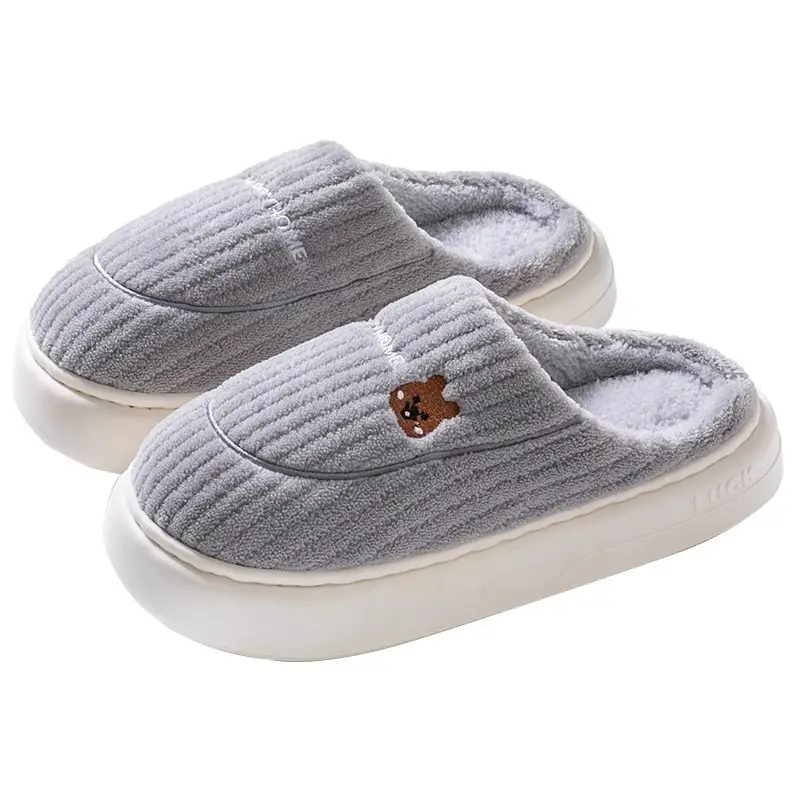 Cotton Slippers for Women, Autumn and Winter 2026 New Model, Indoor Home Silent Non-Slip Thick-Soled Warm Plush Cotton Slippers
