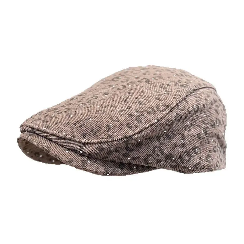Leopard Print Forward Cap Women Face Slimmer Cap