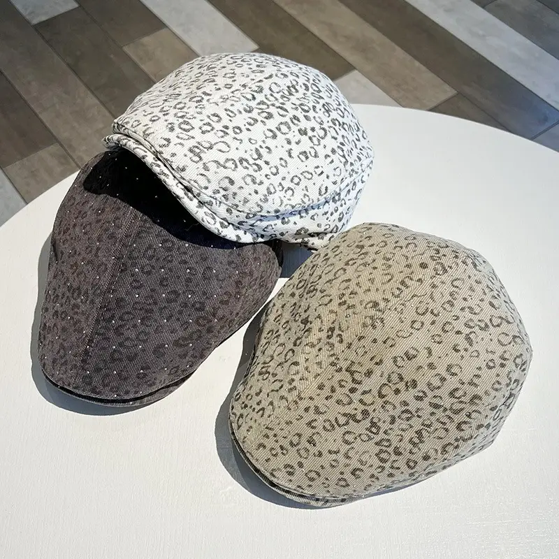 Leopard Print Forward Cap Women Face Slimmer Cap — feature 2